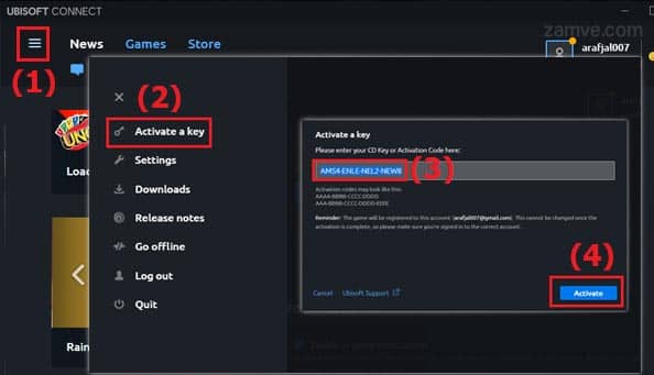 How To Active Ubisoft Key by zamve.com