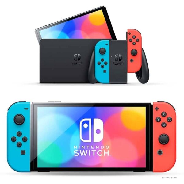 Nintendo Switch OLED Gaming Console Neon Red and Neon Blue Joy-Con from Zamve Online Console Game Shop BD