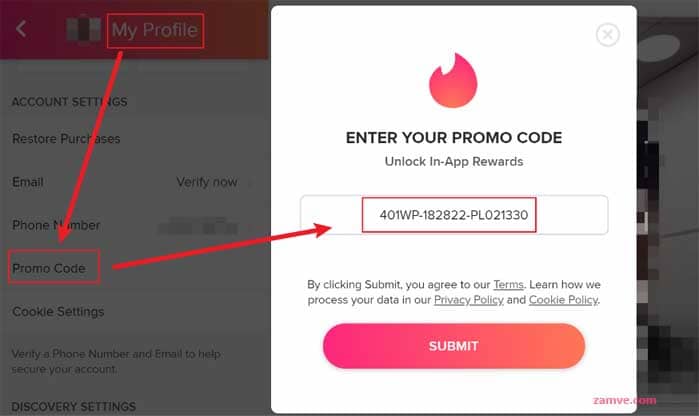 HOW TO ACTIVATION TINDER PROMO CODE from zamve.com